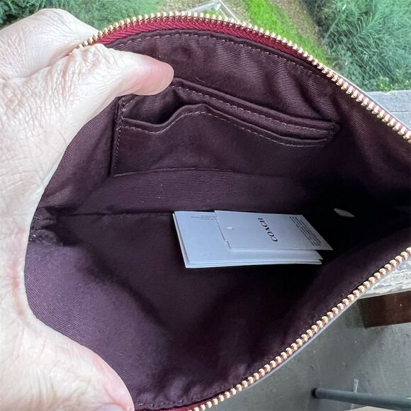 COACH Large Leather Corner Zip Wristlet Wallet Clutch NWT
